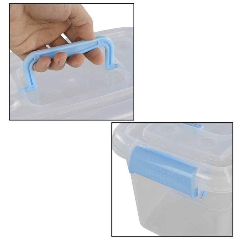 Doryh 5 L Plastic Storage Bin with Lid, Clear Transparent Box with Handles, Set of 6 - Image 5
